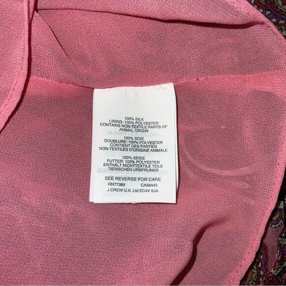 J. Crew Silk Blouse Ruffle front chiffon top - Picture 6 of 7